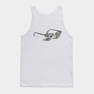 New Day Same Mess glasses with sascastic message Tank Top